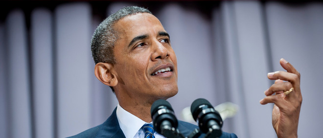 President Obama geeft op 5 augustus 2015 een speech waarin hij de de nucleaire deal met Iran toelicht. Foto: Pete Marovich/EPA