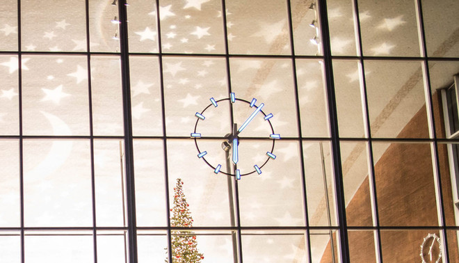 The clock at Cologne's main train station, early January 2016. Photo by Maja Hitij / EPA