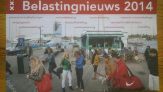 Op weg naar onze redactie - het gebouw tussen de afvalstoffenheffing en de toeristenbelasting - kom je elf belastingposten tegen, blijkt uit deze foto in een brochure van de Gemeente Amsterdam.