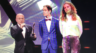 De prijswinnaars op het podium
