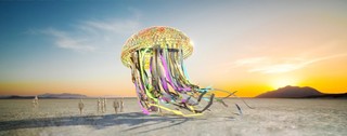 Concept art van Peter Hazels festivalfeestsculptuur ‘Bloom’.