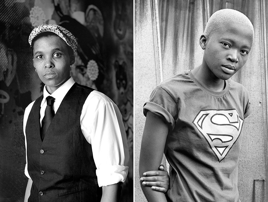 Links: Asanda Fanti (Zweden, 2011). Rechts: Mbali Zulu (Johannesburg 2010). Foto’s: Images courtesy of Zanele Muholi and Stevenson Johannesburg/Cape Town