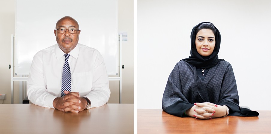 Links: Soliman Daud van UNHCR in Dubai. Rechts: Shaima Al-Zarooni, CEO van de IHC in Dubai. Foto’s: Pieter van den Boogert