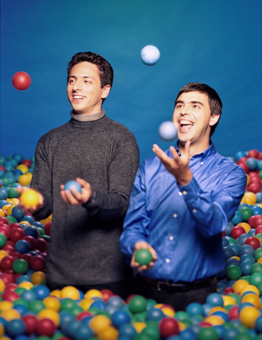 Larry Page en Sergey Brin. Foto: Michael Grecco/Hollandse Hoogte