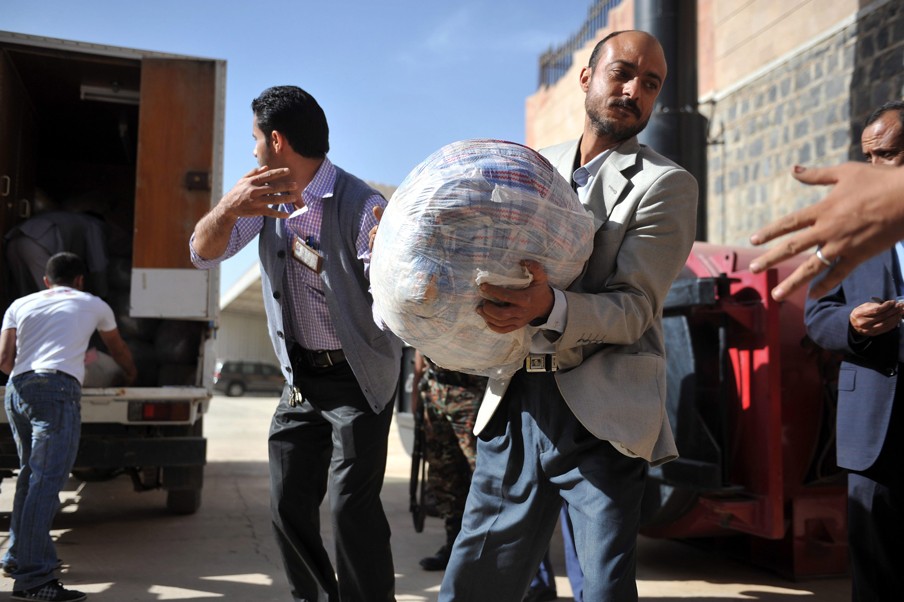Op 29 februari 2012 onderschepten de autoriteiten in Jemen een partij van zo’n 4,6 miljoen Captagonpillen die vanuit Pakistan op weg was naar Saoedi-Arabië. Foto: Yahya Arhab/ANP