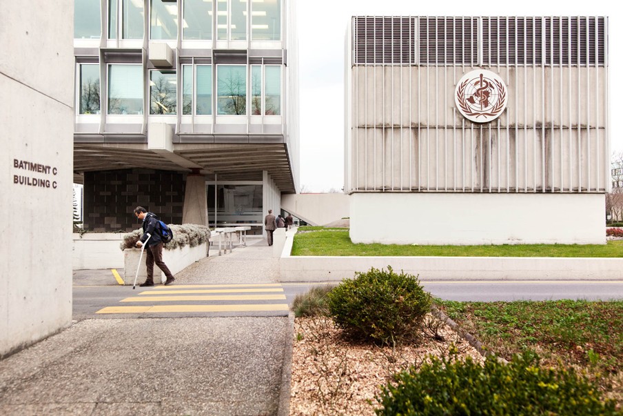 Hoofdkantoor van de World Health Organization (WHO) in Genève. De WHO is de leider van het gezondheidscluster voor noodhulp. Foto: Pieter van den Boogert