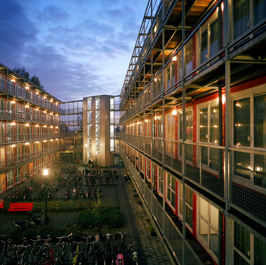 Containerwoningen voor studenten in Amsterdam. Foto: Christian Lutz/Hollandse Hoogte