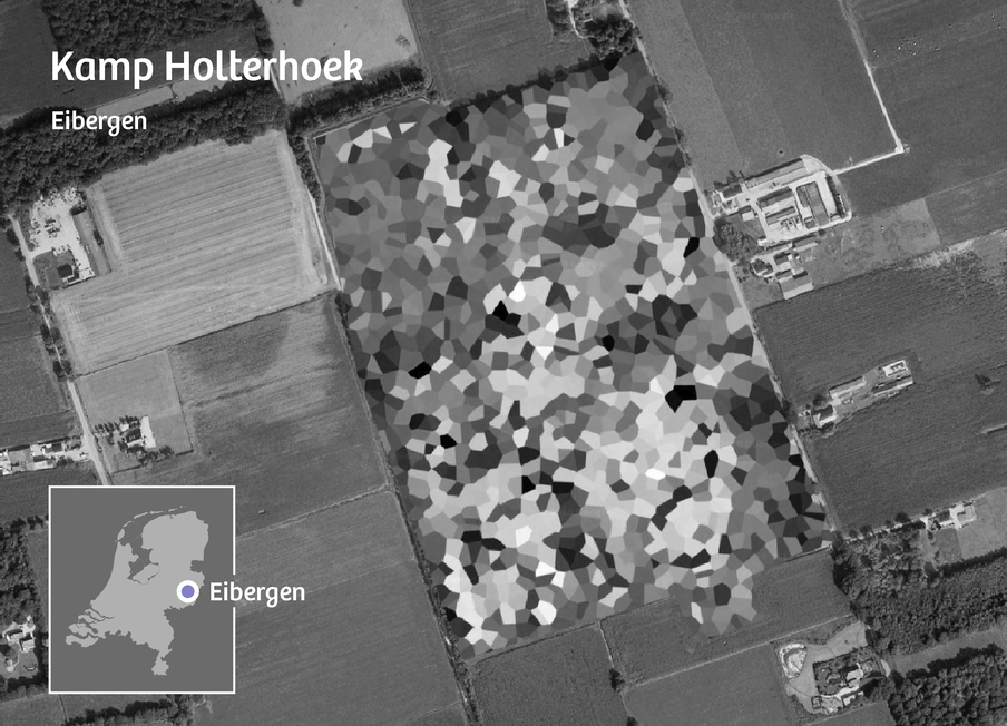 Google Maps laat geen details zien van Kamp Holterhoek. 